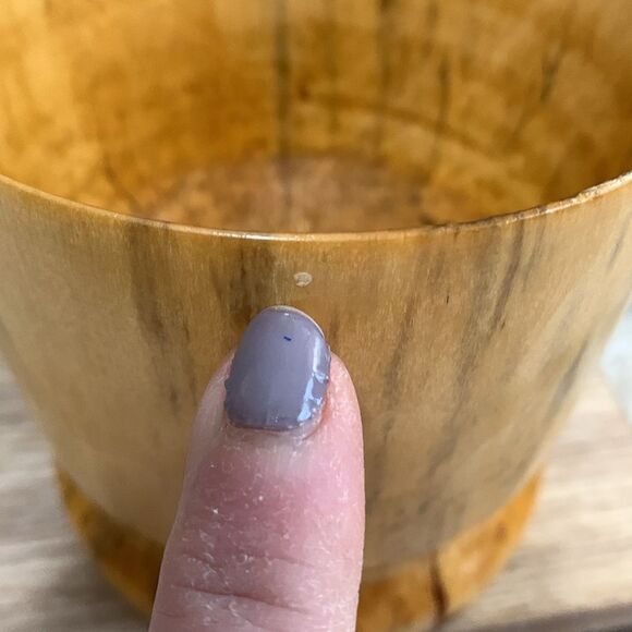 Hand Turned Artist Signed Wooden Cup - Picture 4 of 17